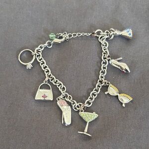 Lia Sophia Silver Charm Bracelet with Multicolor Accents